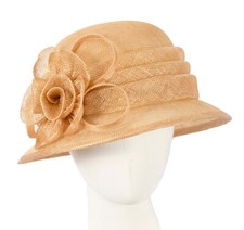 Gold Sinamay Ladies Cloche Racing Hat 100% Australian Seller