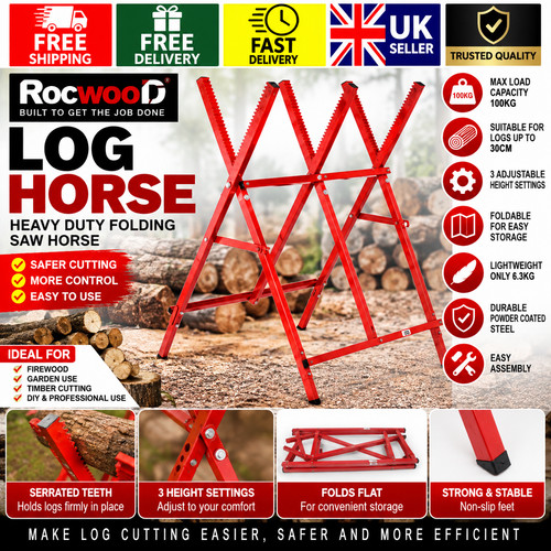 Heavy duty folding log - folding, saw