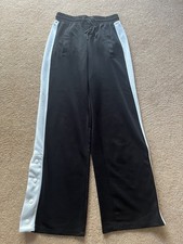 Gorgeous Size XS Fit 6-8 Black H&M Wide Popper Leg Lounge Pants Trousers