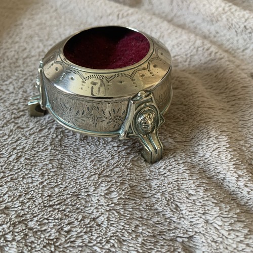 Victorian silver plated pin - silver,