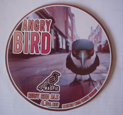 Angry bird magpie - angry, brewery