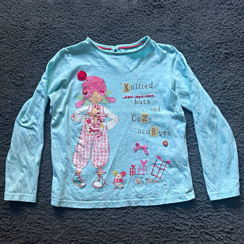 Girls emily button aqua - m&s,