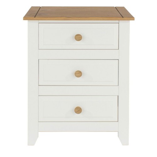 White pine bedside cabinet - white,