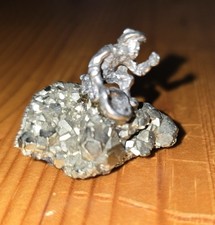 Vintage Canadian Pewter Art Miner Panning for Gold