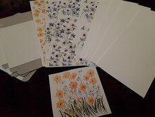 4x Make Your Own Floral Greeting Card Blanks with White Envelopes
