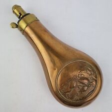 Antique Dixon & Sons Powder Flask Copper & Brass Embossed Dead Game Birds