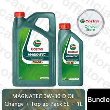 Castrol MAGNATEC 0W-30 D Oil Change + Top up Pack, 5L + 1L