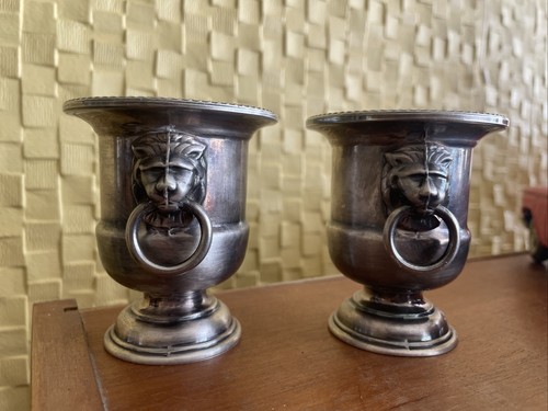 Silver plated lions head - silver,