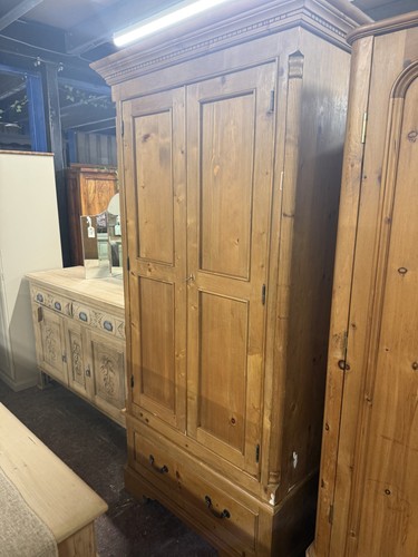 Vintage pine wardrobe - vintage,