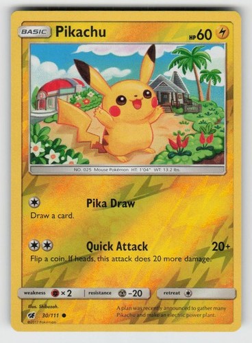 Reverse holo pikachu 111 - holo, 30/111