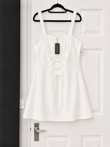 Boohoo white milkmaid dress - white,