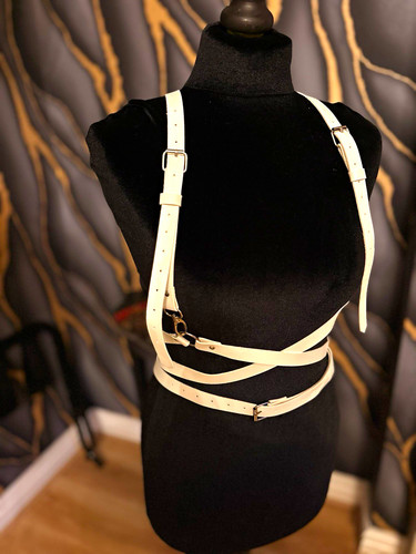 White faux leather strappy - white,