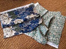 Small pieces of William Morris Willow boughs and other fabric