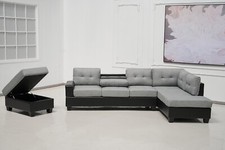 Fabric Corner Sofa With Drop