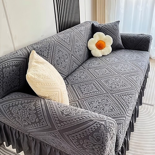 Skirted elastic stretch sofa - elastic,