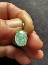S925 Gold On Sterling Silver Emerald  Pendant