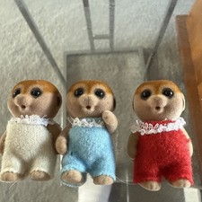 Sylvanian Meerkat Triplets baby Spotter figure Vintage Flair Calico Critters 