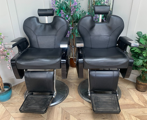 Pair vintage chrome black - of,