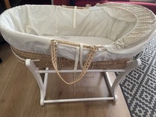 Moses Basket With Rocking Stand White