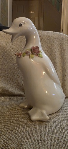 White ceramic duck - duck, with