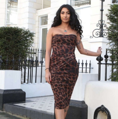 Elegant leopard print dress - elegant,