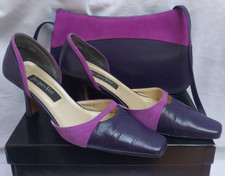 Jaques Vert Shoes & Matching bag 2 tone purple 'Thistle' in box - Races/Wedding