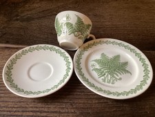 Retro 50’s/60’s Trio Tea Set – Cup, Saucer & Plate-Ferns and butterfly 