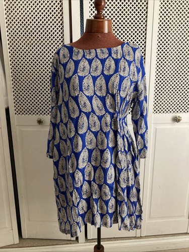 Masai dress blue leaf print - blue,