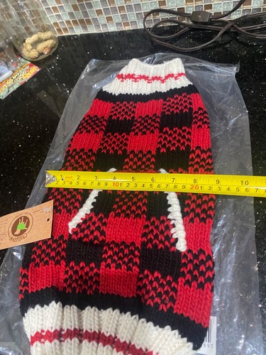 Hand knit wool dog - wool,