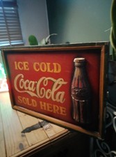 NEW Rare WOODEN HANGING COCA