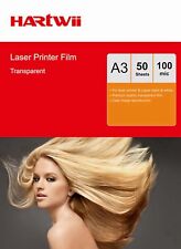 50 Sheets Overhead Projector OHP Film Clear A3 420x297 Laser Printer Hartwii UK