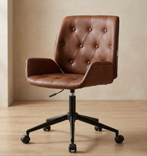 Vintage Swivel Brown Leather