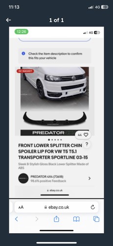 Front lower splitter t5 - splitter, vw