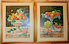PAIR VINTAGE Lithographs YURIKO TAKATA The Four Seasons Winter & Summer Framed
