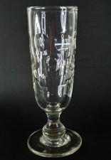 Antique 19th Century Victorian Lens Cut Baluster Knop Ale Glass c1865 - 8" Tall 