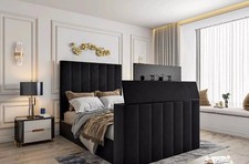 Plush Velvet Upholstered TV Bed with Remote-Controlled Lift Mechanism new !!!