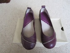 BOXED HUSH PUPPIES JANESSA PURPLE SOFT LEATHER FLAT SHOES  UK SIZE 4