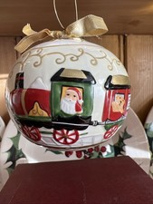 Villeroy Boch Vintage Christmas Hanging Bauble With Train & Carriage Boxed