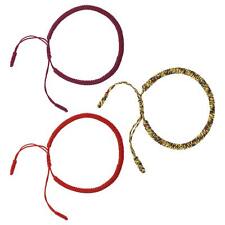 3x Buddhist Handmade Braided Lucky Knot Rope Bracelet Red Dark Red Colorful