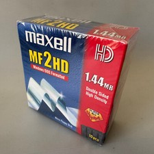 10x MAXELL Floppy Disk MF2HD
