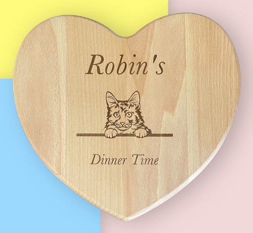 Personalised small cat heart - small,