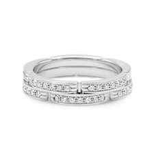 Cartier Maillon Panthère Diamond Ring Size 54 - 18ct White Gold