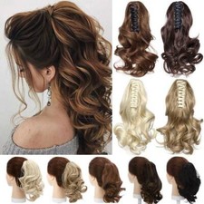 Real Thick Wavy Clip In Pony Tail Hair Extensions Claw On Ponytail Hair Piece UK