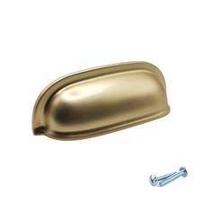 Brushed Brass Kitchen Cabinet Door Cups Handles Cupboard Drawer Furniture Pull