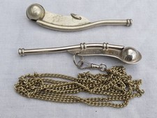 Pair of WD stamped Bosuns Boatswains whistles HMS Repulse