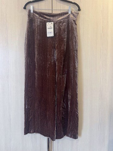 Zara woman brown silk velvet - zara,