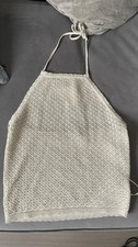 cream white women knit halter