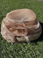 Nude peach / Pink Ladies occasion Hat Races Wedding mother of the bride ascot