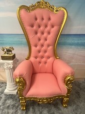 Throne Chair Pink Gold 63"