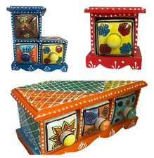 Hand Painted Wood and Ceramic